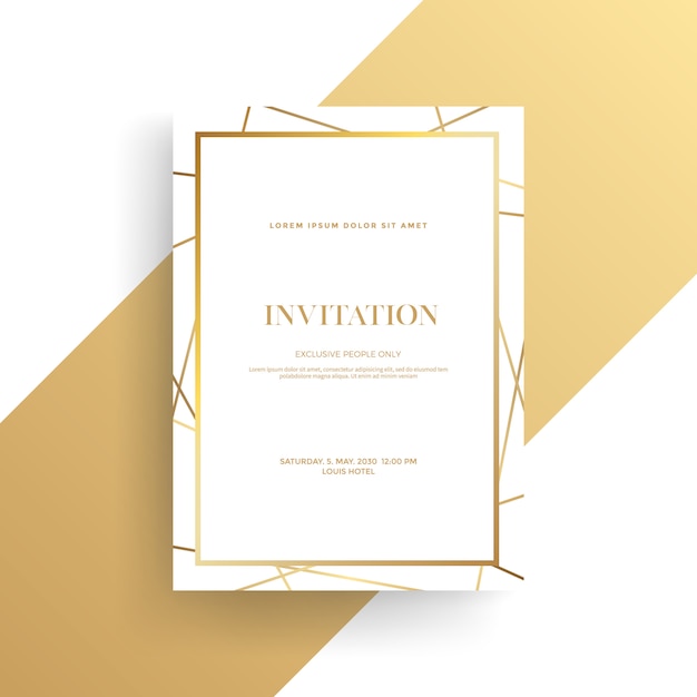 Luxury invitation card with golden texture