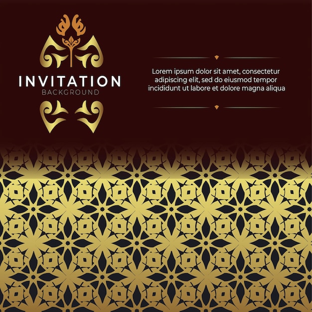 luxury invitation with red maroon Batik Style Background