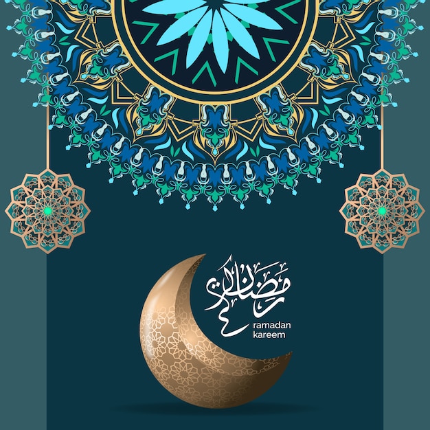 Luxury islamic ramadan greeting illustration template