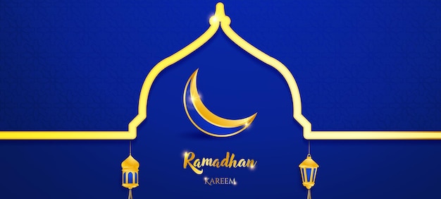 Роскошный исламский дизайн фона рамадан карим с фиолетовым 3d стилем вырезки из бумаги и исламским орнаментом