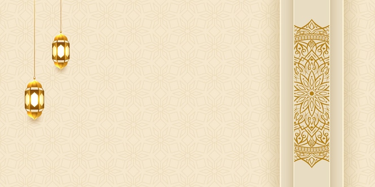Vector luxury islamic ramadan ornament border background banner for eid mubarak festival