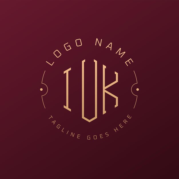 Luxury IUK Logo Design Elegant Letter IUK Monogram Logo Minimalistisch Polygon IUK Logo Ontwerp Template