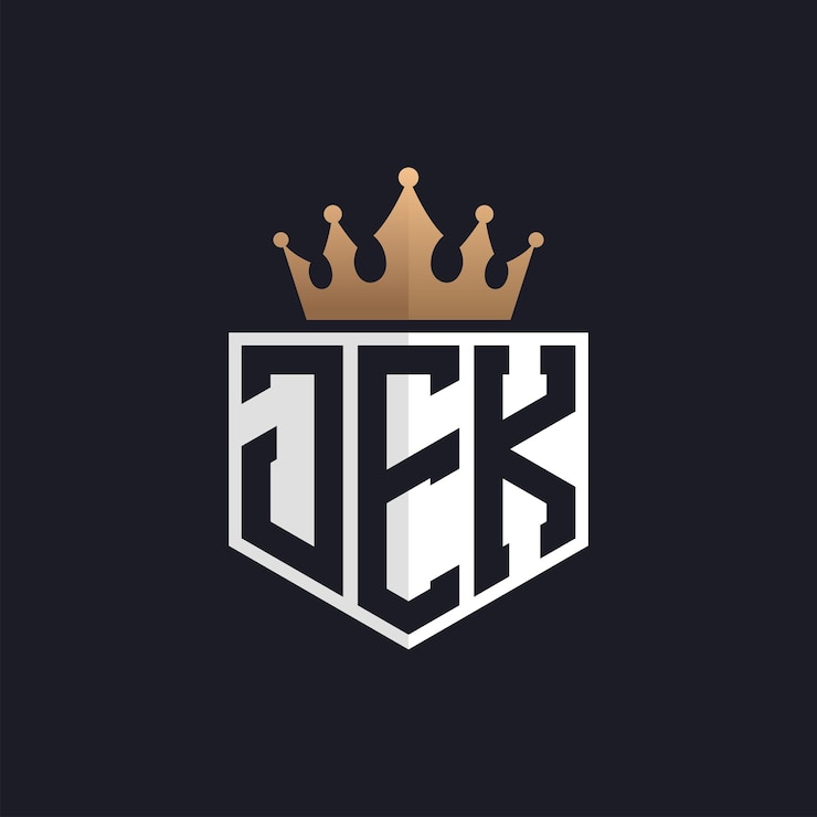 Vector 豪華jek標誌與皇冠優雅的首字母jek字母標誌為獨家品牌字母 jek單字為高端企業