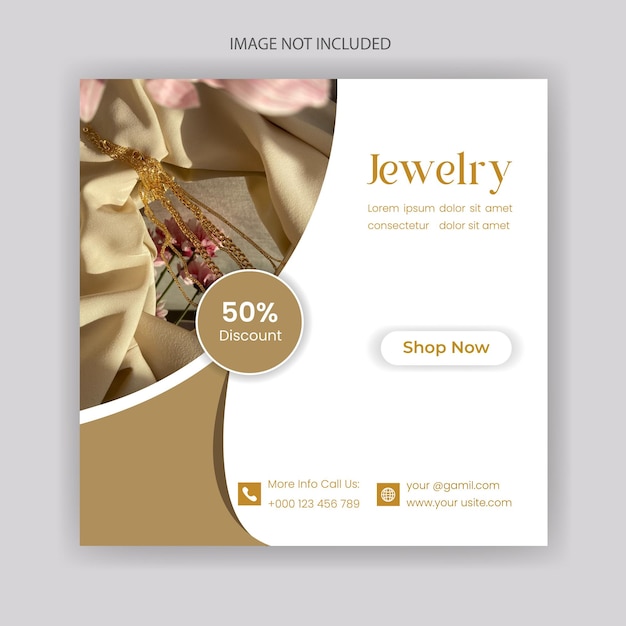 Design del modello di social media per la vendita di gioielli di lusso premium Vettore Premium