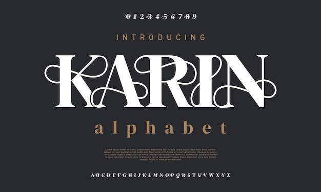 Lusso karin font fashion alfabeto carattere tipografico vintage tipografia