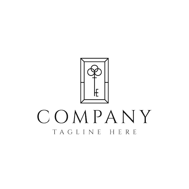 Luxury key logo design real estate logo