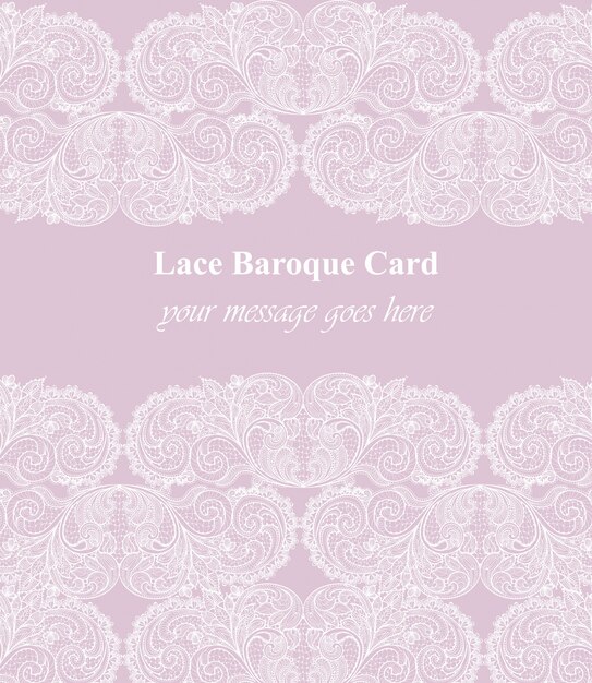 Vector luxury lace card. handmade delicate ornament decors