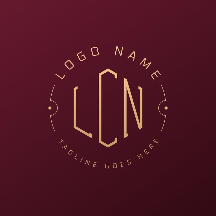 Vector ロゴデザイン エレガントな文字 lcn モノグラム ロゴ ミニマリスト ポリゴン lcn ロゴデザイン テンプレート