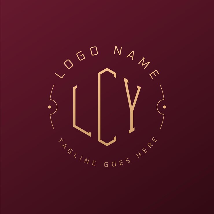 Vector 고급스러운 lcy 로고 디자인 우아한 글자 lcy 모노그램 로고 미니멀리즘 다각형 lcy 로그 디자인 템플릿