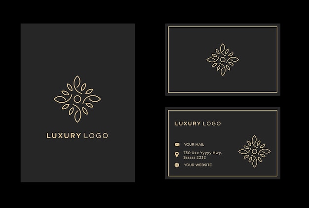 Luxury leaf and beauty logo template