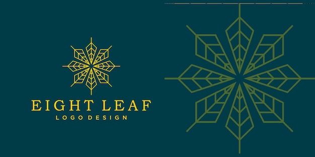 Luxury leaf logo design with business card template