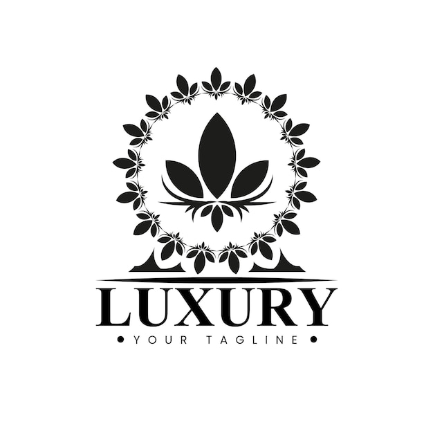 Luxury leaf logo design