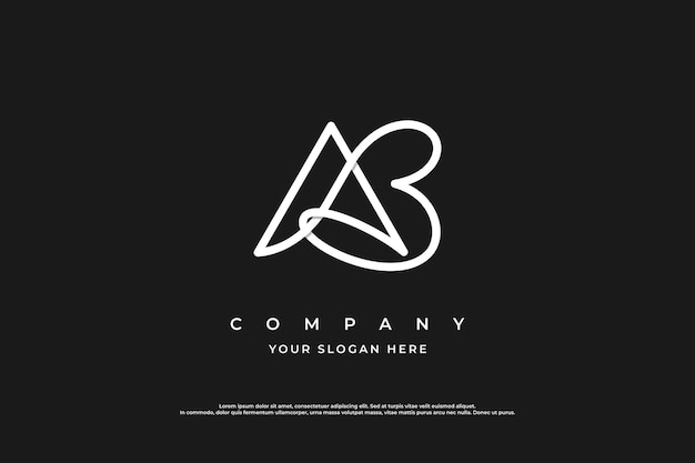 Vector luxury letter ab logo design vector template