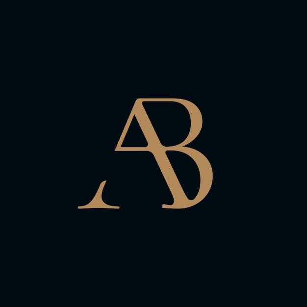 Luxury letter AB logo illustration design