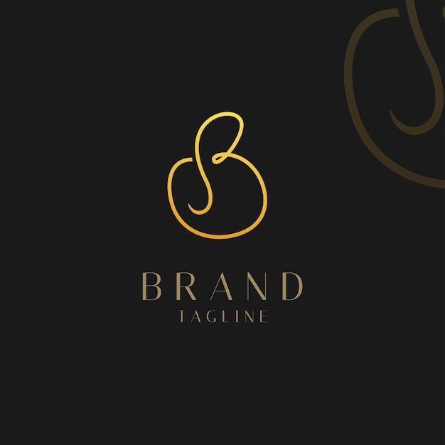 Luxury letter B handwritten logo design