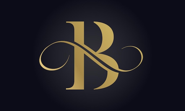 Luxury Letter B Logo Template In Gold Color Initial Luxury B Letter Logo Design Beautiful Logotype Design For Luxury Company Branding