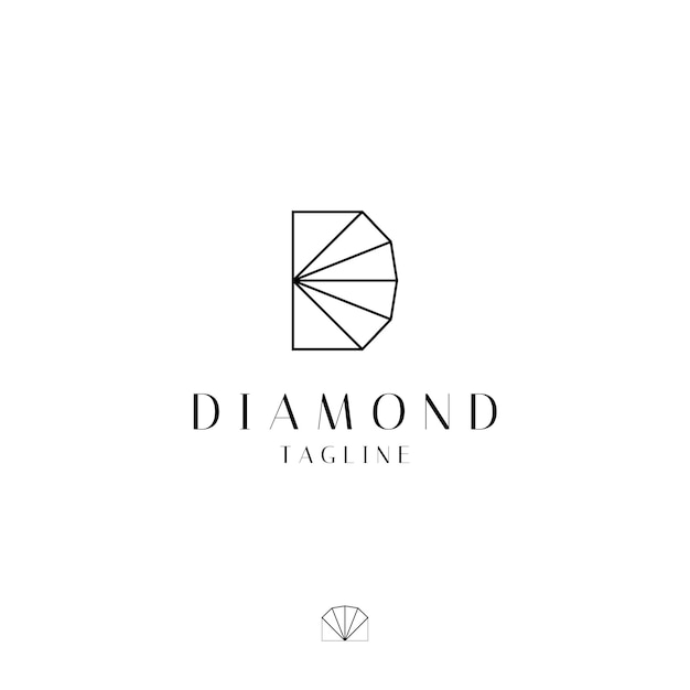 Luxury letter D diamond logo design