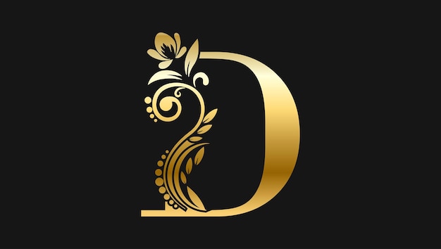 Luxury Letter D Golden Name Initial Modern Logo Design Concept For a Brand or Company