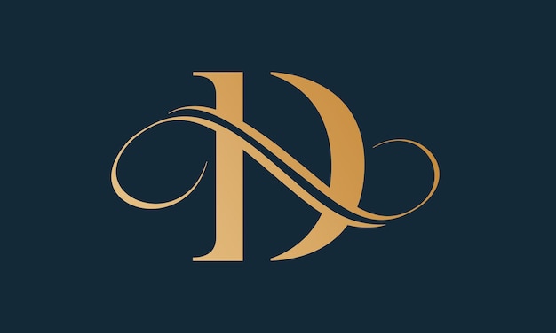 Luxury letter d logo template in gold color Modern trendy initial luxury d letter logo design Royal premium letter d logo design vector template