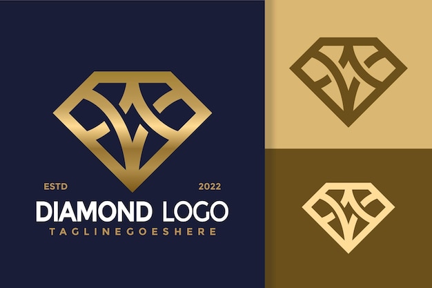 Vector luxury a letter diamond logo design vector illustration template