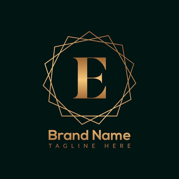 Luxury Letter E Gold Queen Design Logo. Elegant Gold logo Design consept for boutique,restaurant.