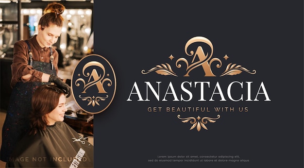 Luxury letter a floral logo design