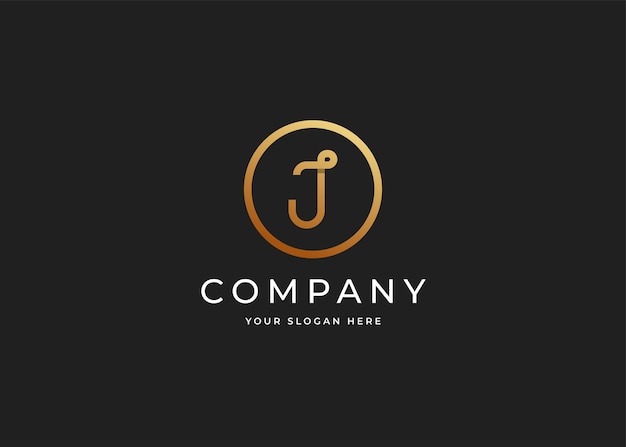 Vector luxury letter j logo with circle shape design