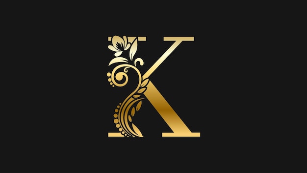 Luxury Letter K Golden Name Initial Modern Logo Design Concept For a Brand or Company