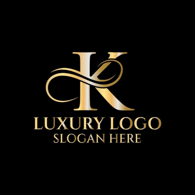 Luxury Letter K Logo Template. Luxurious K Logotype For Fashion, Beauty and Spa Sign