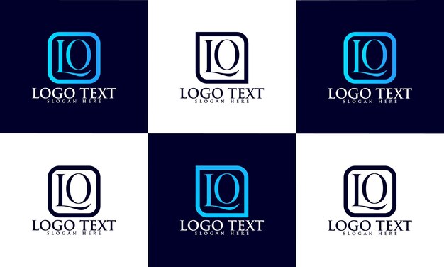 Modello di progettazione del logo serif del monogramma della lettera lo di lusso