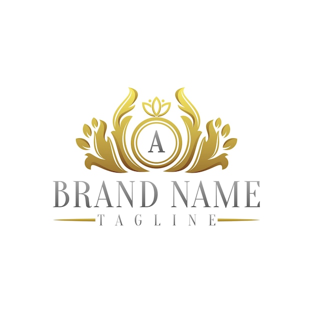 Luxury letter a logo design