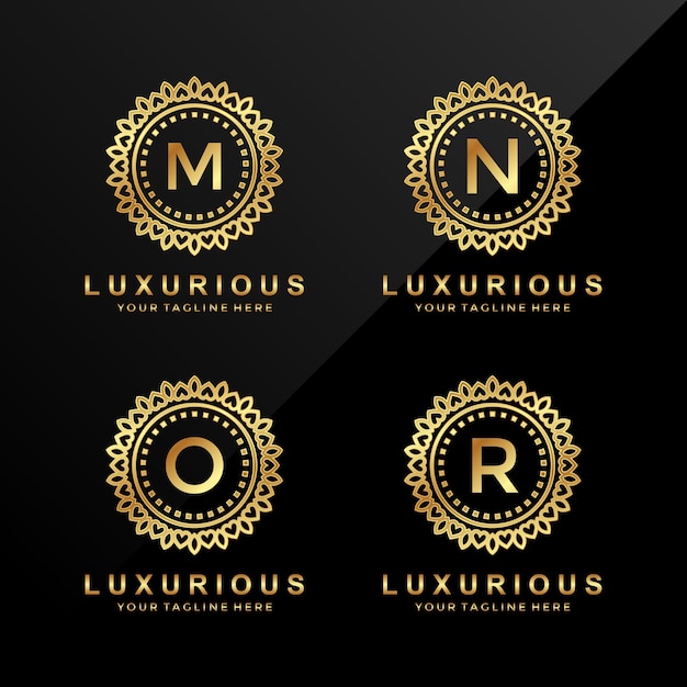 Luxury Letter M, N, O, R Logo design.