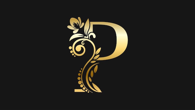 Luxury letter p golden name initial modern logo design concept for a brand or company