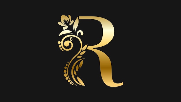 Premium Vector | Luxury letter r golden name initial modern logo