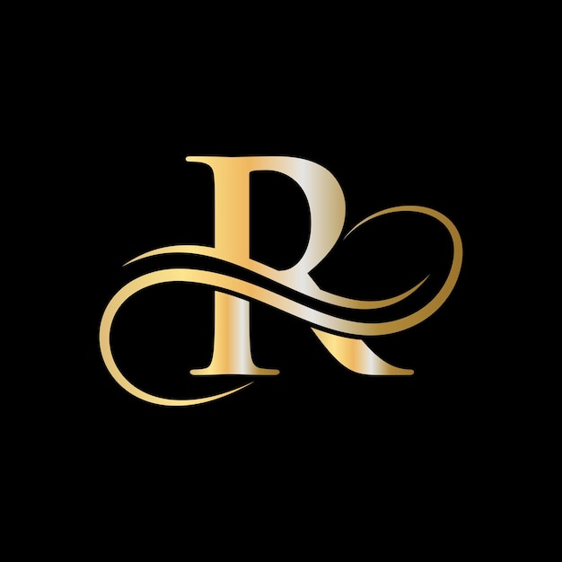 Vector luxury letter r logo template. luxurious r logotype for fashion, beauty and spa sign