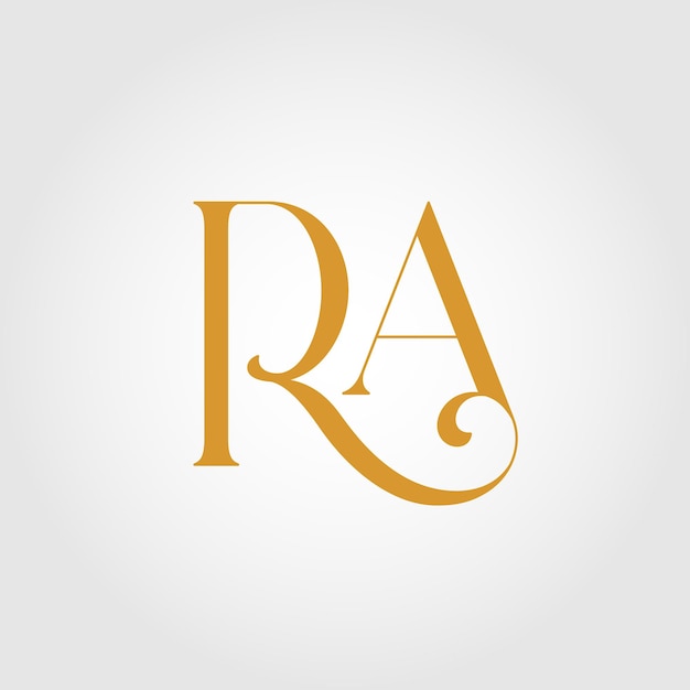Luxury letter ra alphabet logo design template