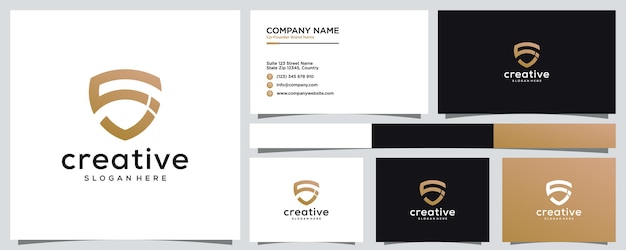 Luxury letter s and j abstract logo design template with business card