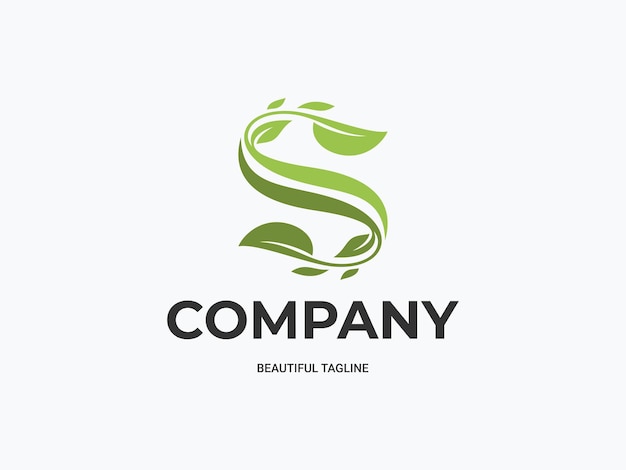 Vettore idea di design logo lettera s di lusso con nome foglia iniziale per marchio o azienda