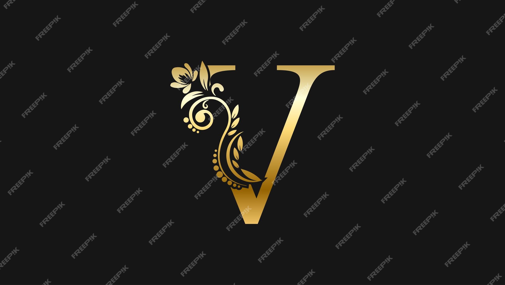 Premium Vector  Luxury letter v golden name initial modern logo