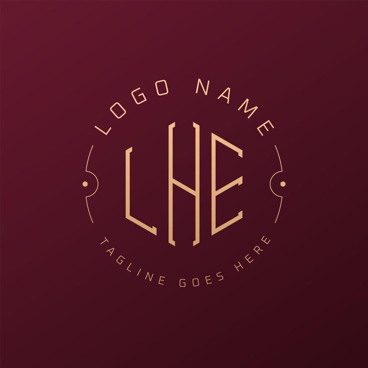 Vector luxury lhe logo design elegant letter lhe monogram logo minimalistisch polygon lhe logo ontwerp template