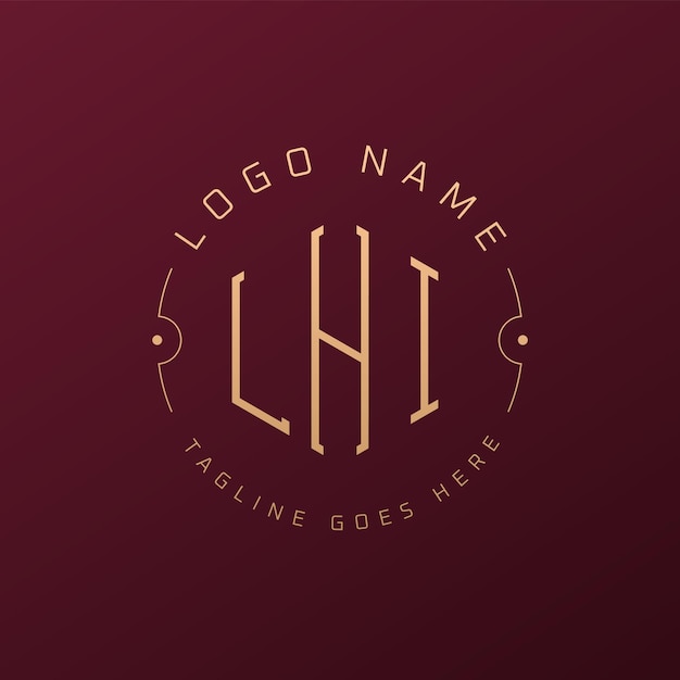 Luxury LHI Logo Design Elegant Letter LHI Monogram Logo Minimalist Polygon LHI Logo Design Template