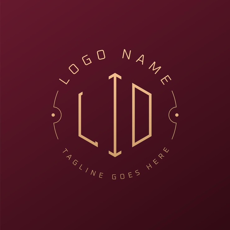 Vector luxury lid logo design elegant letter lid monogram logo minimalist polygon lid logo design template