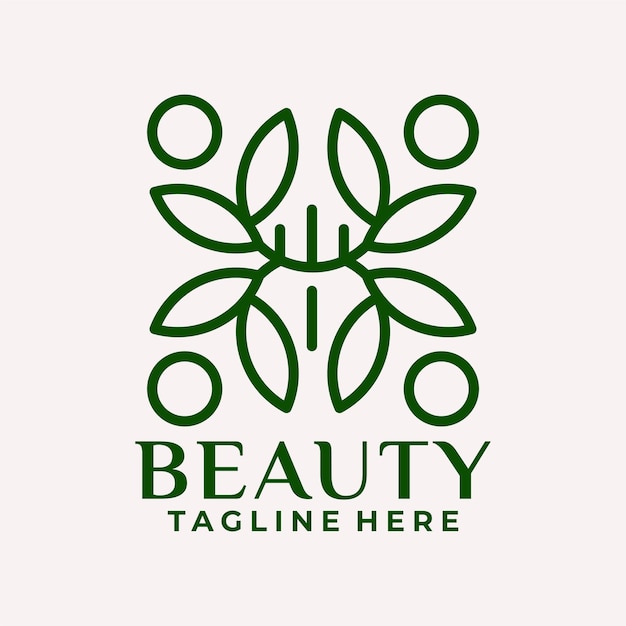 Luxury line art beauty salon logo vector