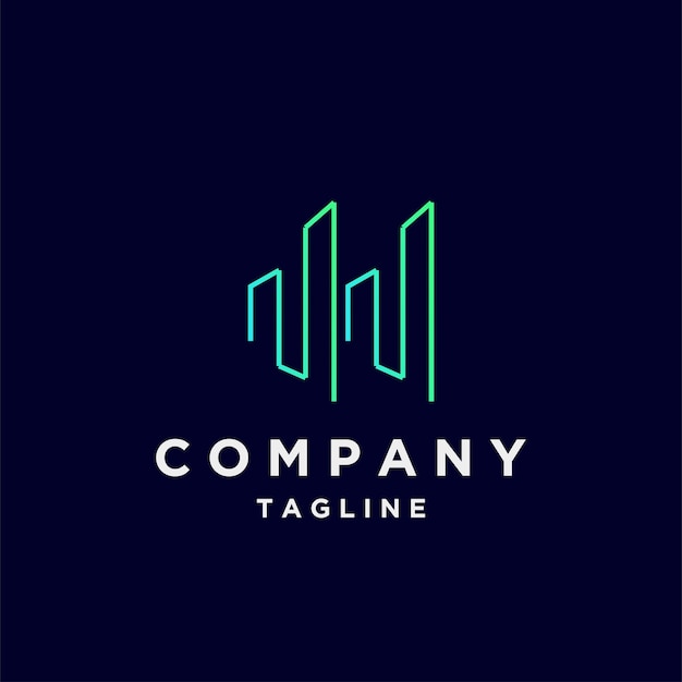 Luxury line logo company gradient design