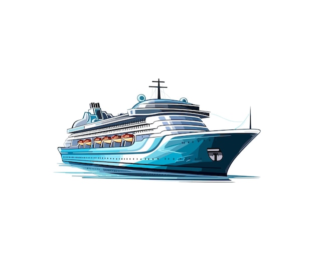 Luxury Liner Ship Illustration vector Luxury Liner Ship Illustration on white background