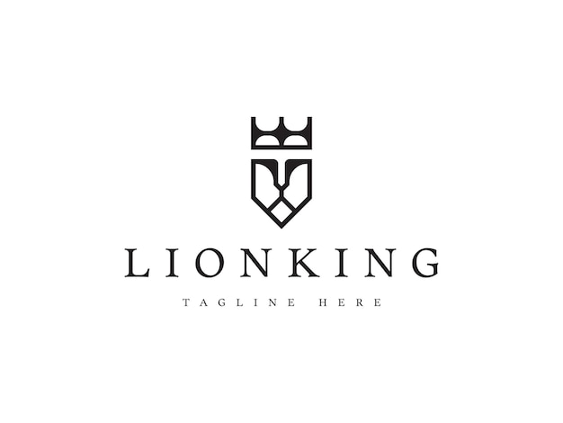 luxury lion king crown logo design