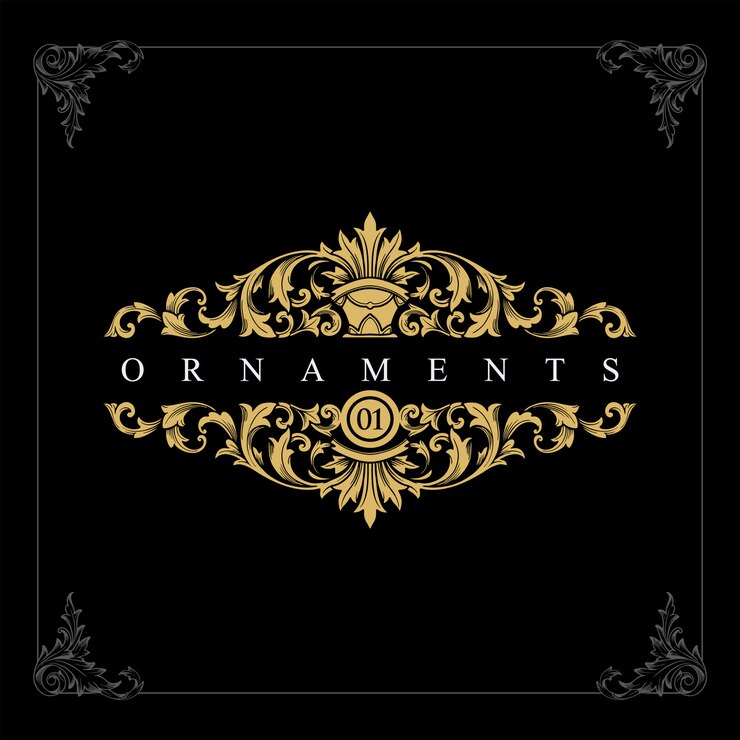 Vector luxury logo brand gold ornaments