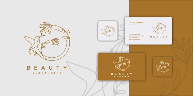 Luxury logo and business card natureluxury lotus wellness flower pattern