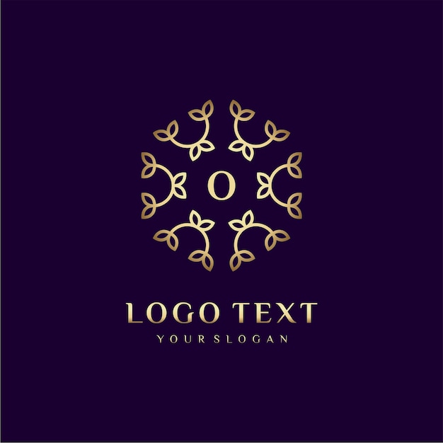 Luxury logo concept design letter (o) per il tuo marchio con decorazione floreale