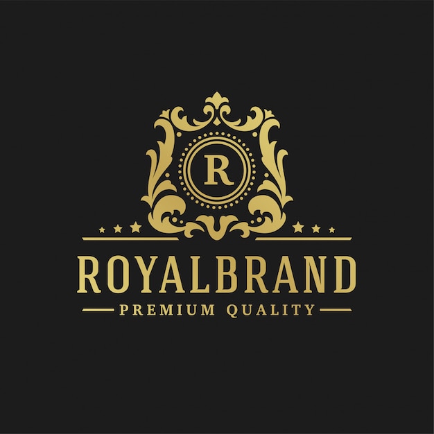Vector luxury logo design letter r